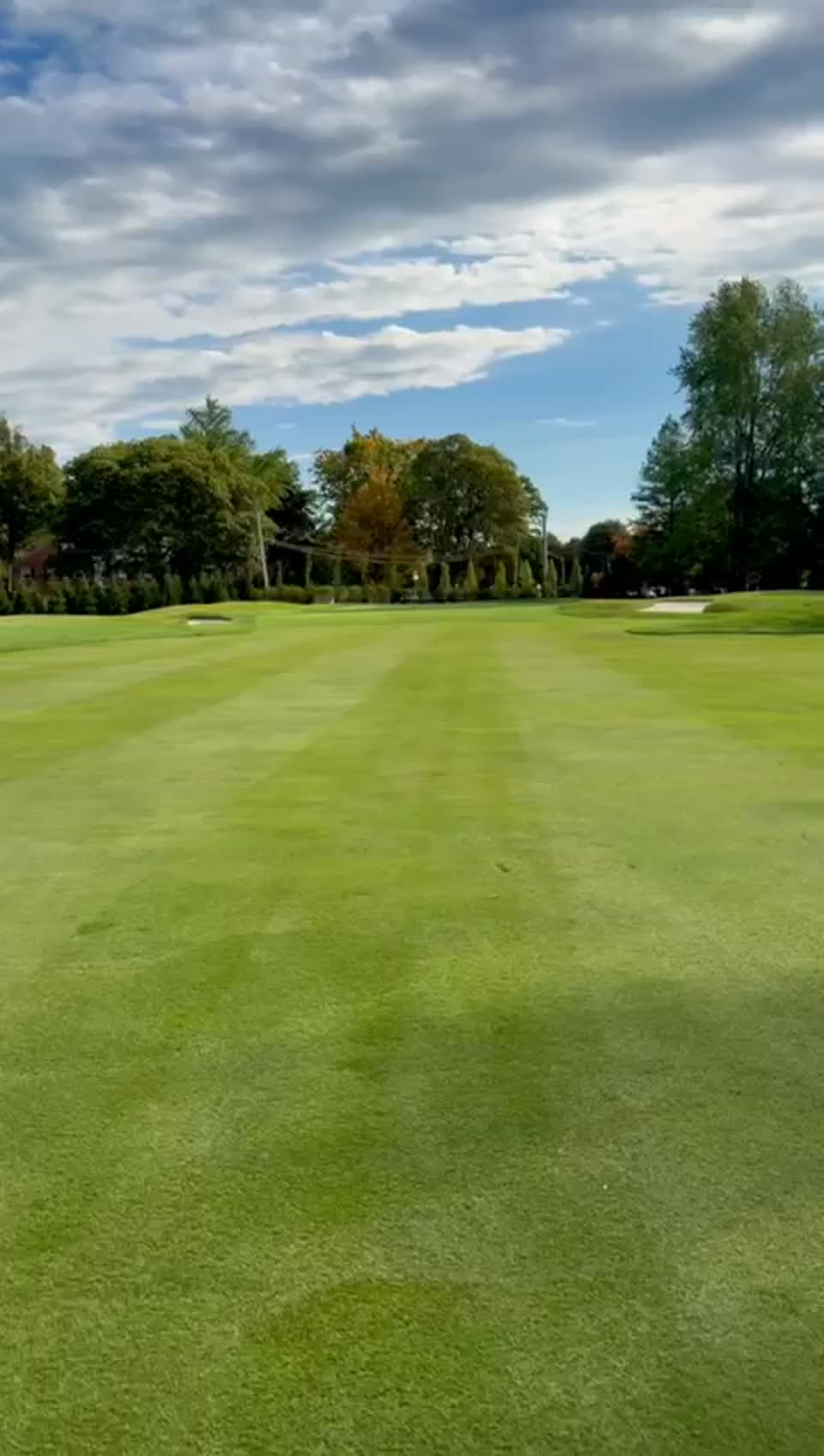 Autonomous mowing on a striped fairway